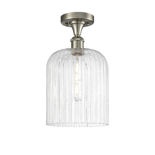 Innovations Bridal Veil 5in 1-Light Semi-Flush Mount | Art Nouveau Brushed Satin Nickel Steel and Seedy Ribbed Glass | Model 616-1F-SN-G559-8SDY