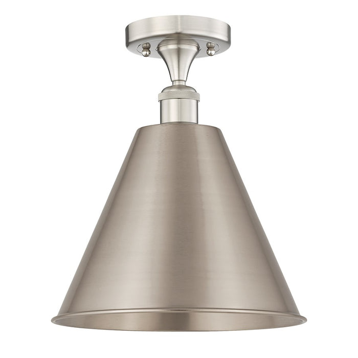 Innovations Edison Cone 1-Lt 12" Semi-Flush, Nickel- 616-1F-SN-MBC-12-SN