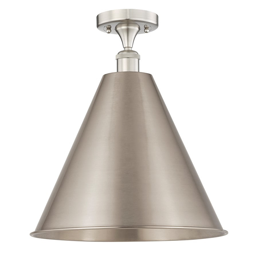 Innovations Edison Cone 1-Lt 16" Semi-Flush, Nickel- 616-1F-SN-MBC-16-SN