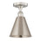 Innovations Edison Cone 1 Light 8" Semi-Flush Mount, Nickel- 616-1F-SN-MBC-8-SN