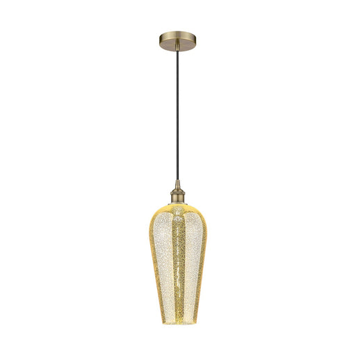 Innovations Chelsea 8in 1-Light Mini Pendant | Industrial Antique Brass Steel and Mercury Glass | Kitchen Island & Dining Room | Model 616-1P-AB-G456-8ME