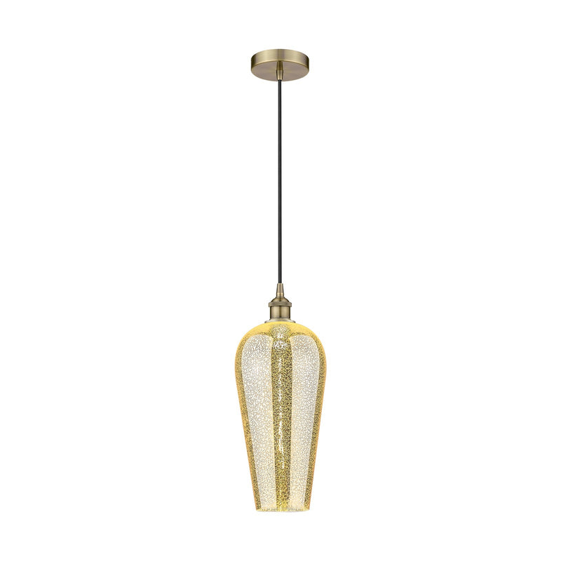 Innovations Chelsea 8in 1-Light Mini Pendant | Industrial Antique Brass Steel and Mercury Glass | Kitchen Island & Dining Room | Model 616-1P-AB-G456-8ME