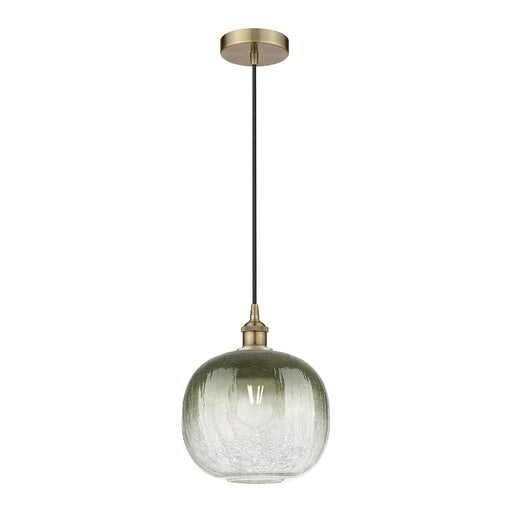 Innovations Brookhaven Sphere 10.5in 1-Light Mini Pendant | Industrial Antique Brass and Slate Glass | Kitchen Island | 10.5 x | Model 616-1P-AB-G481-10SL