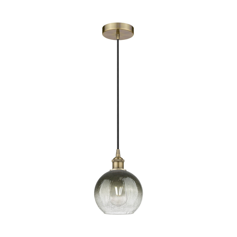 Innovations Brookhaven Globe 8in 1-Light Mini Pendant | Industrial Antique Brass and Slate Glass | Kitchen Island & Dining Room | Model 616-1P-AB-G483-8SL