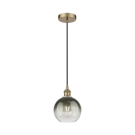 Innovations Brookhaven Globe 8in 1-Light Mini Pendant | Industrial Antique Brass and Slate Glass | Kitchen Island & Dining Room | Model 616-1P-AB-G483-8SL