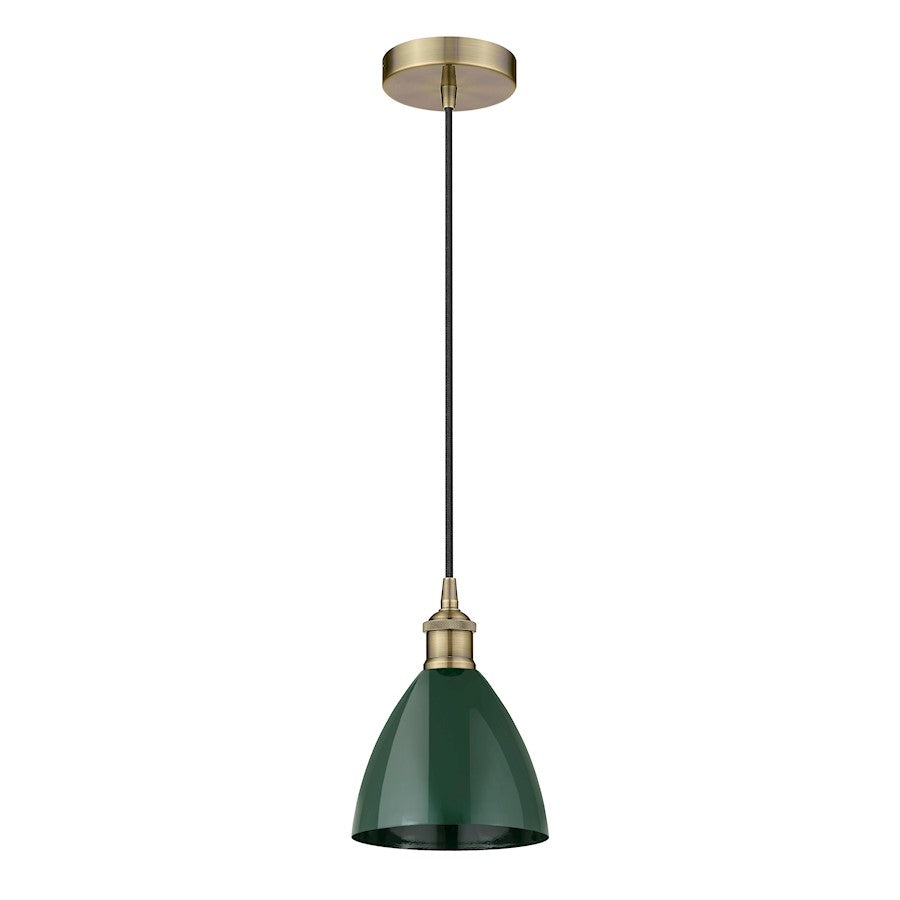 Innovations Plymouth Dome 7.5" Cord Mini Pendant, BR/GR - 616-1P-AB-MBD-75-GR