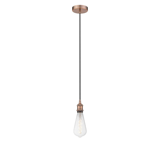 Innovations Edison 1-Light Mini Pendant | Industrial Farmhouse Antique Copper Steel and Antique Copper Metal | Kitchen Island & | Model 616-1P-AC-BB95LED