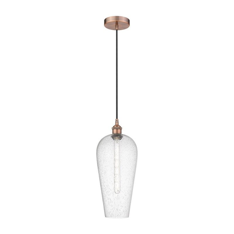 Innovations Chelsea 8in 1-Light Mini Pendant | Industrial Antique Copper Steel and Seedy Glass | Kitchen Island & Dining Room | Model 616-1P-AC-G456-8SDY