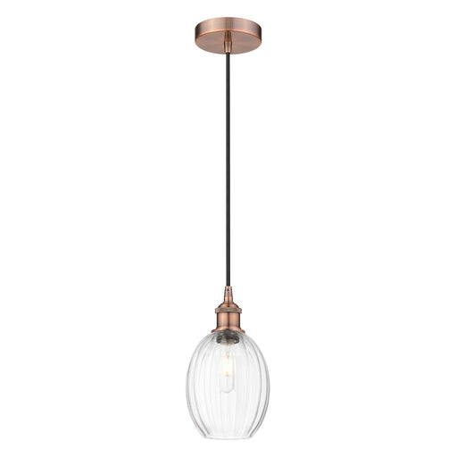 Innovations Preston Bulb 6.25in 1-Light Mini Pendant | Industrial Antique Copper Steel and Clear Glass | Kitchen Island | 6.25 | Model 616-1P-AC-G459-6CL