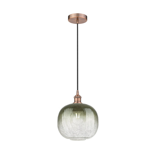 Innovations Brookhaven Sphere 10.5in 1-Light Mini Pendant | Industrial Antique Copper Steel and Slate Glass | Kitchen Island & | Model 616-1P-AC-G481-10SL
