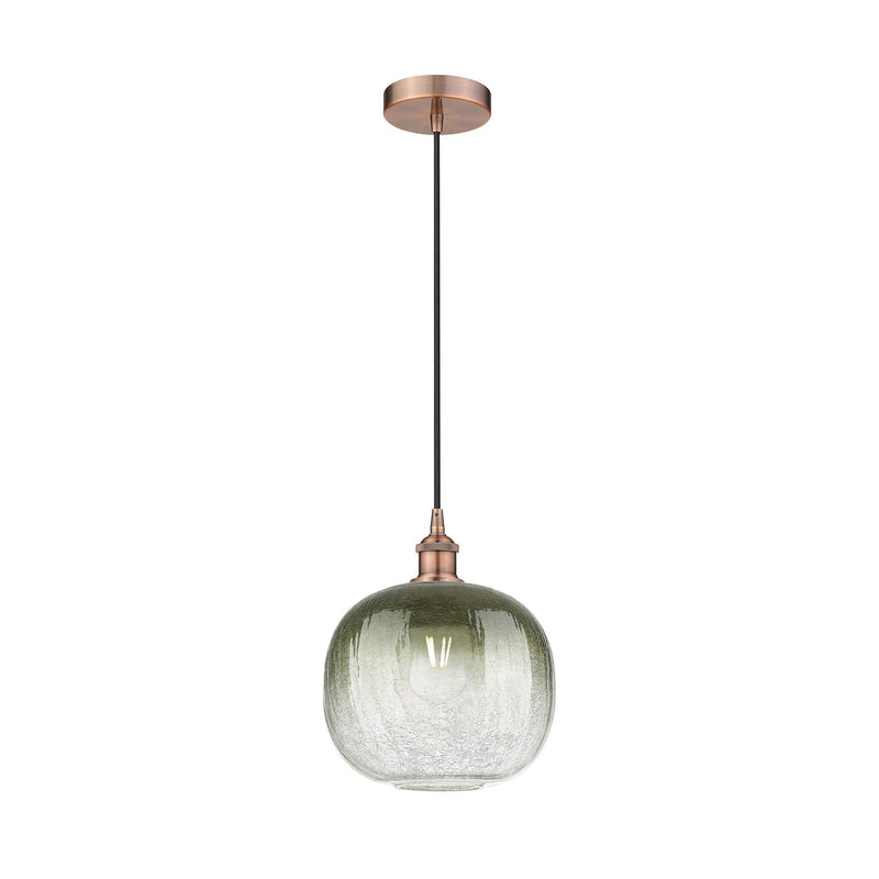 Innovations Brookhaven Sphere 10.5in 1-Light Mini Pendant | Industrial Antique Copper Steel and Slate Glass | Kitchen Island & | Model 616-1P-AC-G481-10SL