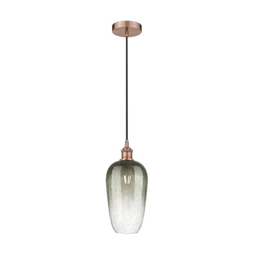 Innovations Brookhaven Flute 7in 1-Light Mini Pendant | Industrial Antique Copper Steel and Slate Glass | Kitchen Island | 7 x | Model 616-1P-AC-G484-7SL