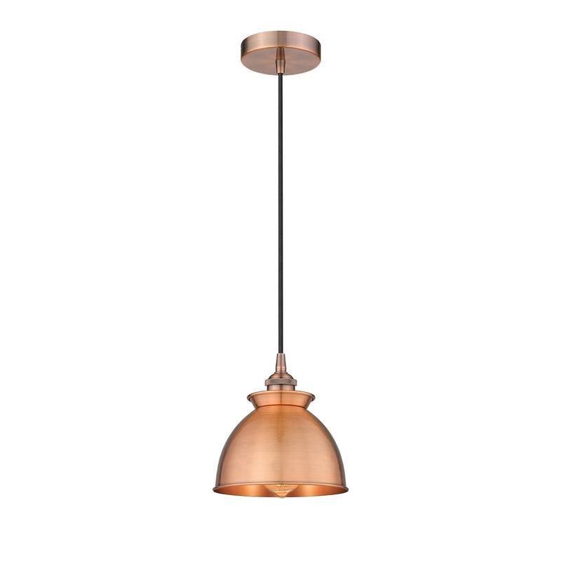 Innovations Adirondack 8.25in 1-Light Mini Pendant | Industrial Antique Copper Steel and Cast Brass | Kitchen Island & Dining | Model 616-1P-AC-M14-AC
