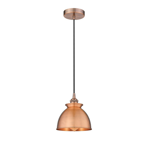 Innovations Adirondack 8.25in 1-Light Mini Pendant | Industrial Antique Copper Steel and Cast Brass | Kitchen Island & Dining | Model 616-1P-AC-M14-AC