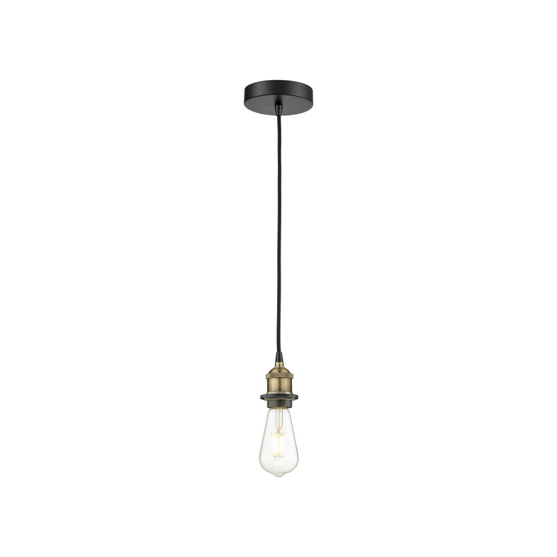 Innovations Edison 5in 1-Light Mini Pendant | Industrial Black Antique Brass Steel | Kitchen Island & Dining Room | 4.75 x 4.75 x 3.25 | Model 616-1P-BAB