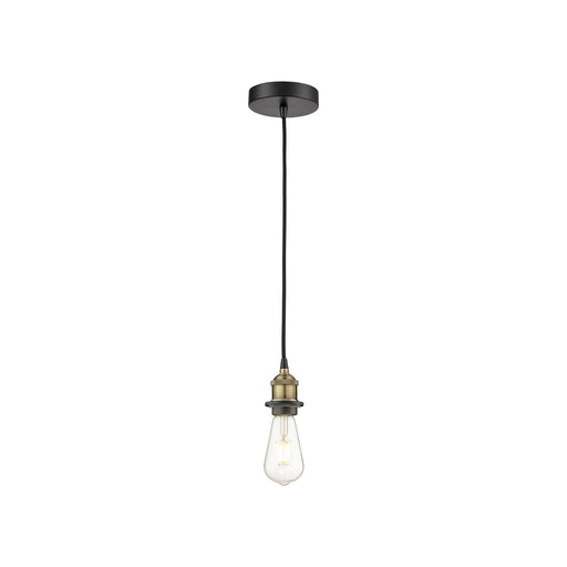 Innovations Edison 5in 1-Light Mini Pendant | Industrial Black Antique Brass Steel | Kitchen Island & Dining Room | 4.75 x 4.75 x 3.25 | Model 616-1P-BAB