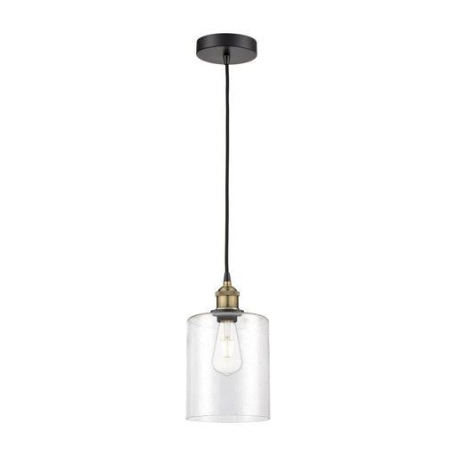 Innovations Paladin 7in 1-Light Mini Pendant | Industrial Black Antique Brass and Seedy Glass | Kitchen Island & Dining Room | Model 616-1P-BAB-G4424-7