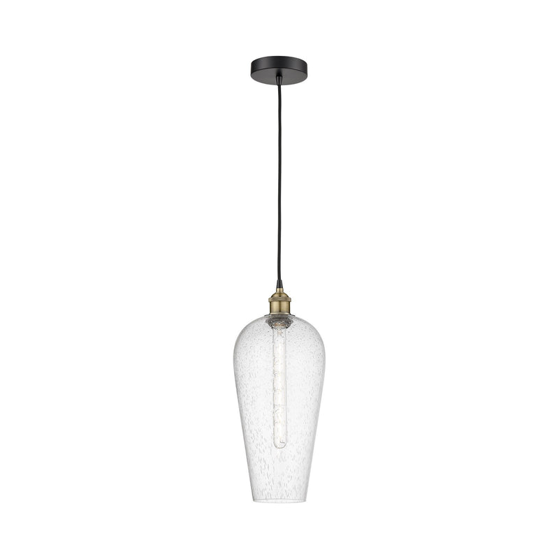 Innovations Chelsea 8in 1-Light Mini Pendant | Industrial Black Antique Brass and Seedy Glass | Kitchen Island & Dining Room | Model 616-1P-BAB-G456-8SDY