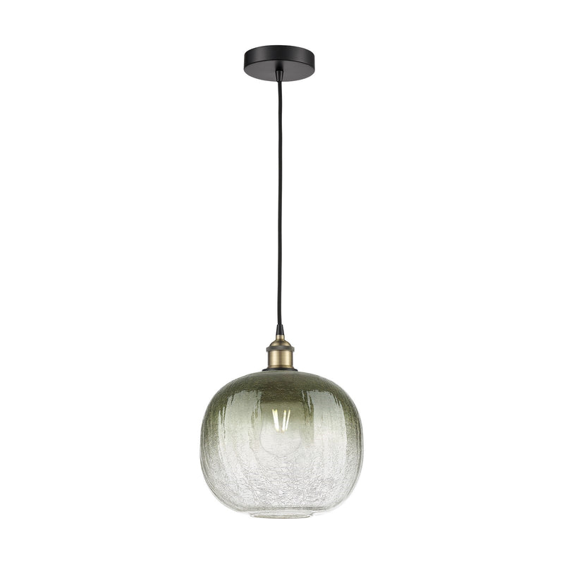 Innovations Brookhaven Sphere 11in 1-Light Mini Pendant | Industrial Black Antique Brass Steel and Slate Glass | Kitchen | Model 616-1P-BAB-G481-10SL