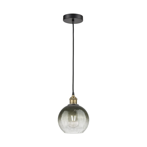 Innovations Brookhaven Globe 8in 1-Light Mini Pendant | Industrial Black Antique Brass and Slate Glass | Kitchen Island & | Model 616-1P-BAB-G483-8SL