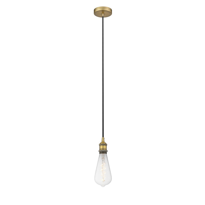 Innovations Edison 4in 1-Light Mini Pendant | Industrial Brushed Brass Steel and Brushed Brass Metal | Kitchen Island | 3.75 x | Model 616-1P-BB-BB95LED