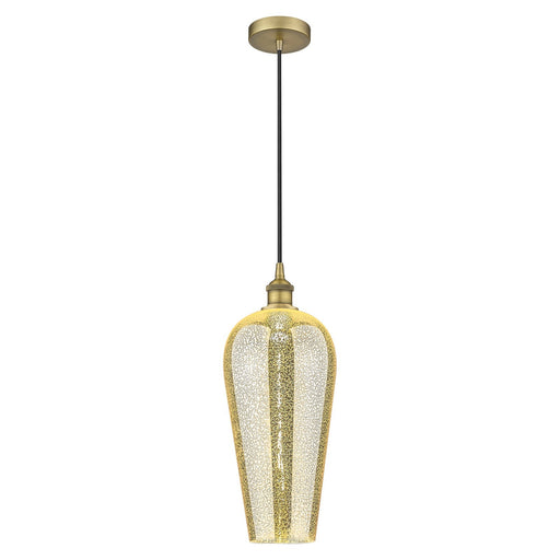Innovations Chelsea 8in 1-Light Mini Pendant | Industrial Brushed Brass Steel and Mercury Glass | Kitchen Island & Dining Room | Model 616-1P-BB-G456-8ME