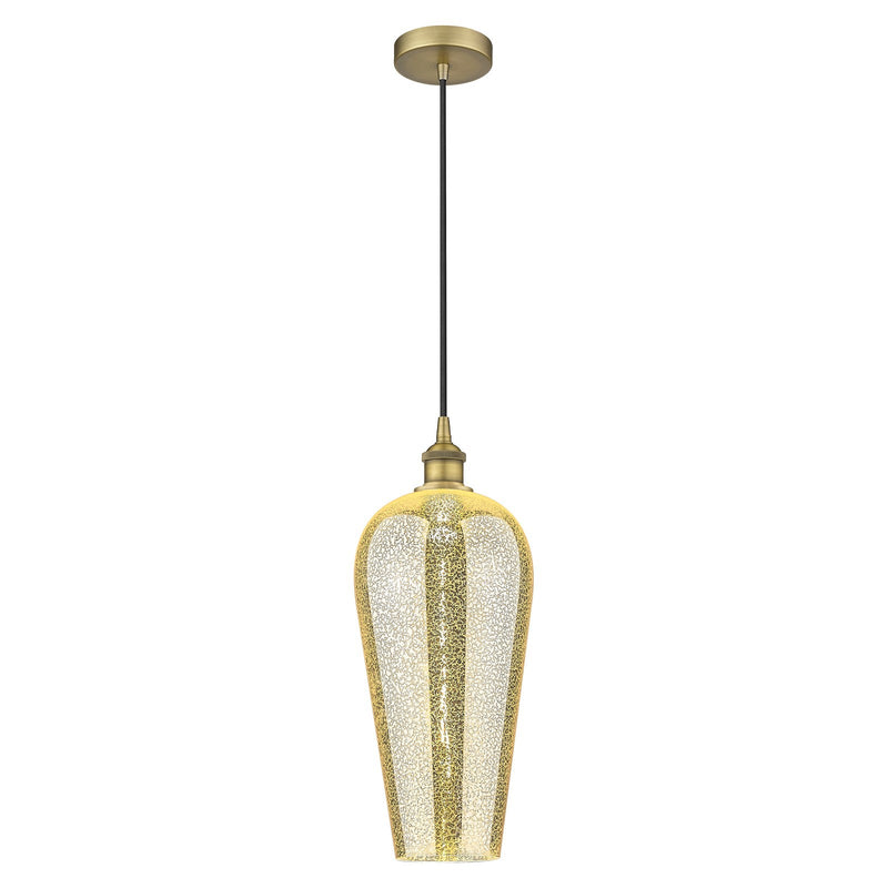 Innovations Chelsea 8in 1-Light Mini Pendant | Industrial Brushed Brass Steel and Mercury Glass | Kitchen Island & Dining Room | Model 616-1P-BB-G456-8ME