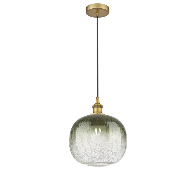 Innovations Brookhaven Sphere 10.5in 1-Light Mini Pendant | Industrial Brushed Brass and Slate Glass | Kitchen Island | 10.5 x | Model 616-1P-BB-G481-10SL