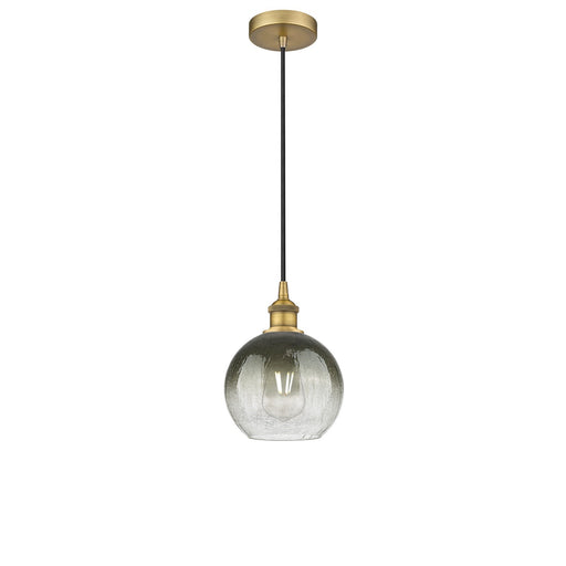 Innovations Brookhaven Globe 8in 1-Light Mini Pendant | Industrial Brushed Brass and Slate Glass | Kitchen Island & Dining Room | Model 616-1P-BB-G483-8SL