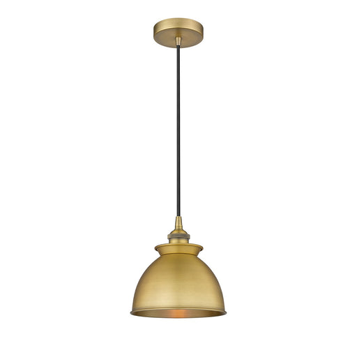 Innovations Adirondack 8.25in 1-Light Mini Pendant | Industrial Farmhouse Brushed Brass and Brushed Brass Metal Shade | Kitchen | Model 616-1P-BB-M14-BB