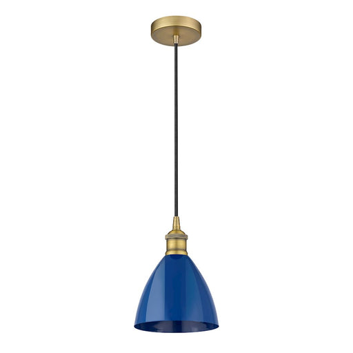 Innovations Plymouth Dome 7.5" Cord Mini Pendant, BB/BL - 616-1P-BB-MBD-75-BL