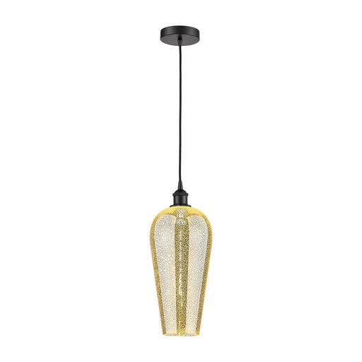 Innovations Chelsea 8in 1-Light Mini Pendant | Industrial Matte Black Steel and Mercury Glass | Kitchen Island & Dining Room | Model 616-1P-BK-G456-8ME