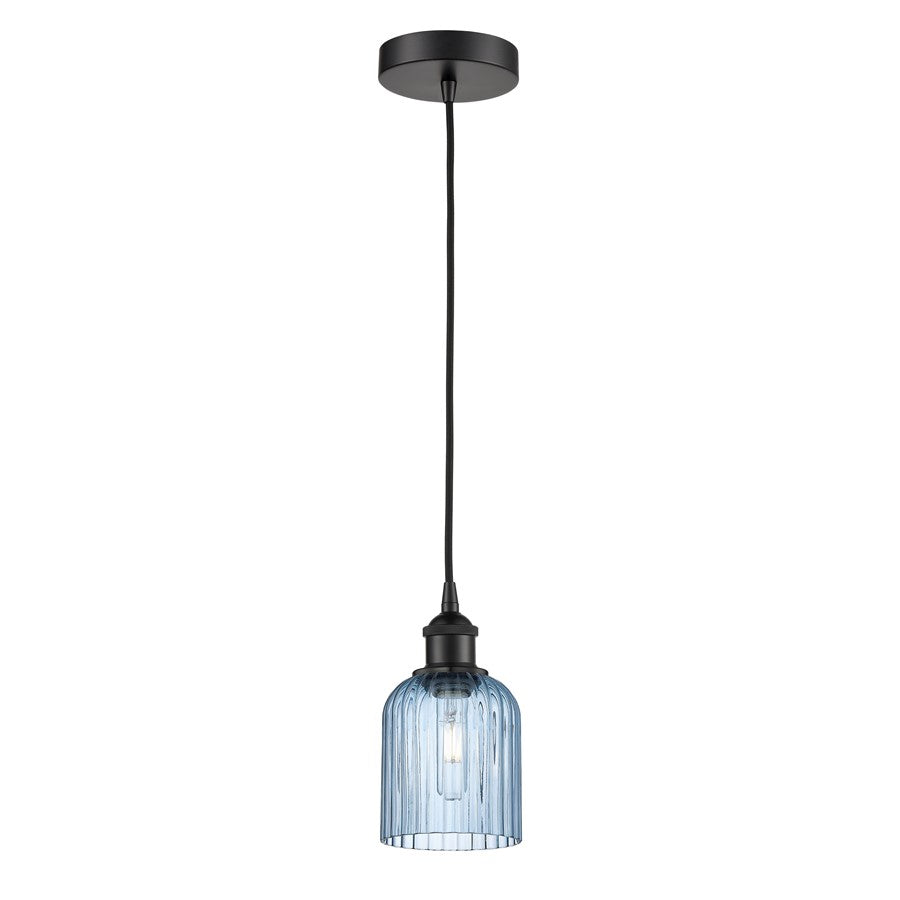 Innovations Edison Bridal Veil 1Lt 5" Cord Mini Pend, BK/BL - 616-1P-BK-G559-5BL