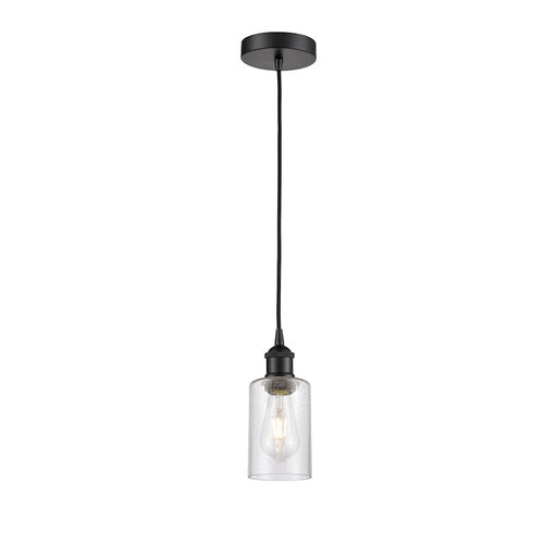 Innovations Clymer 1Lt 4" Cord Mini Pendant, Black/Seedy