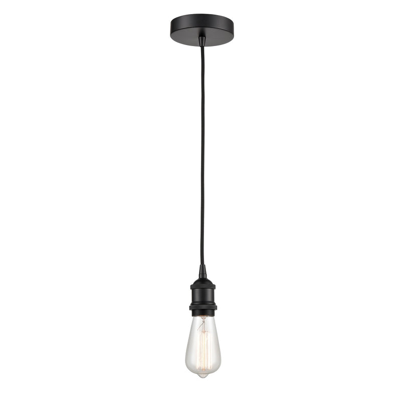 Innovations Lighting Edison 1-Light Mini Pendant | Industrial Matte Black Steel | Kitchen Island & Dining Room | 600 Lumens 2700K | Model 616-1P-BK-LED