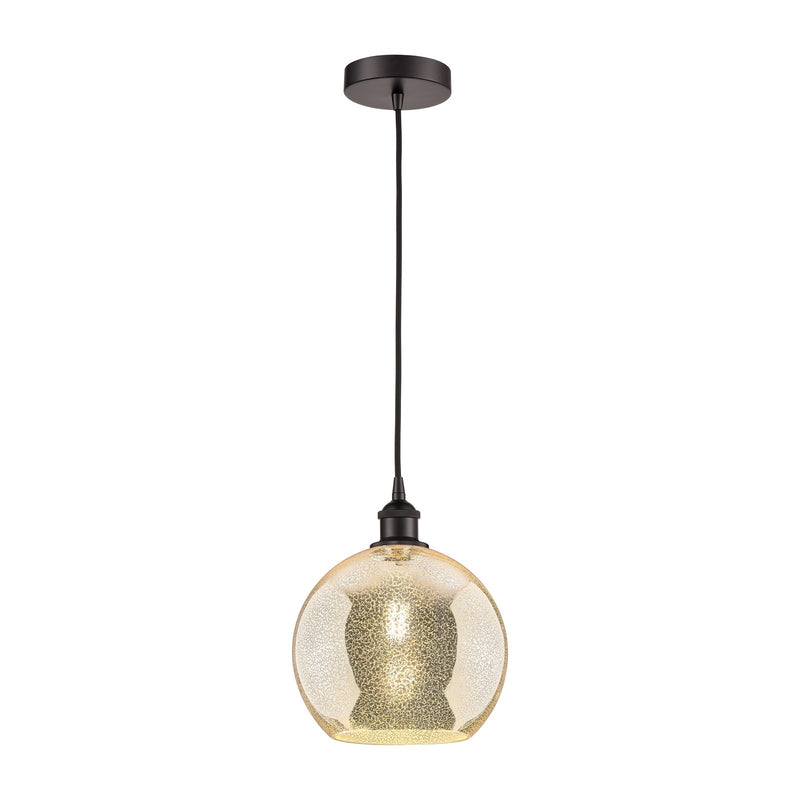 Innovations Athens 10in 1-Light Mini Pendant | Industrial Oil Rubbed Bronze Steel and Mercury Glass | Kitchen Island & Dining | Model 616-1P-OB-G128-10