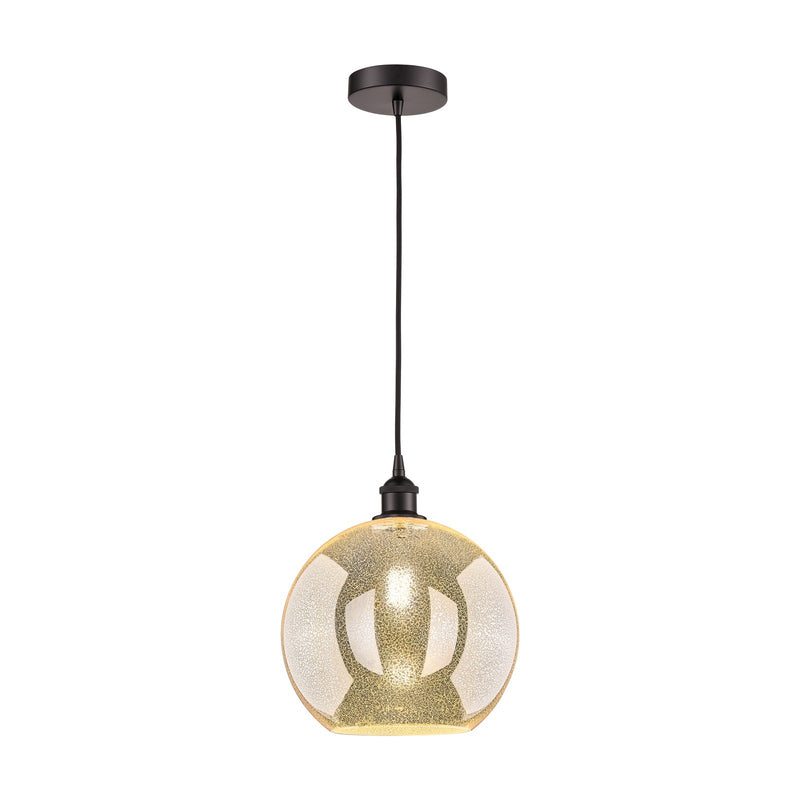 Innovations Athens 12in 1-Light Mini Pendant | Industrial Oil Rubbed Bronze Steel and Mercury Glass | Kitchen Island & Dining | Model 616-1P-OB-G128-12