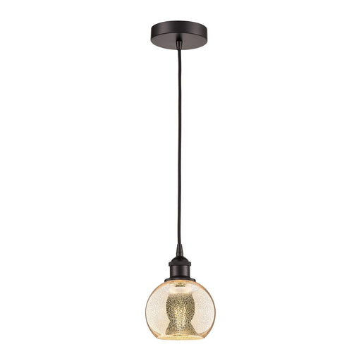 Innovations Athens 6in 1-Light Mini Pendant | Industrial Oil Rubbed Bronze Steel and Mercury Glass | Kitchen Island & Dining Room | Model 616-1P-OB-G128-6