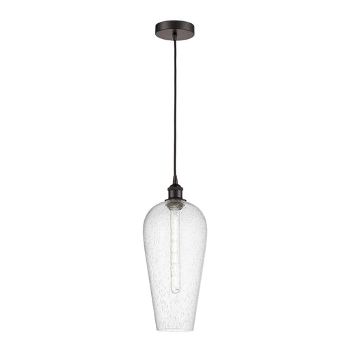 Innovations Chelsea 8in 1-Light Mini Pendant | Industrial Oil Rubbed Bronze Steel and Seedy Glass | Kitchen Island & Dining | Model 616-1P-OB-G456-8SDY