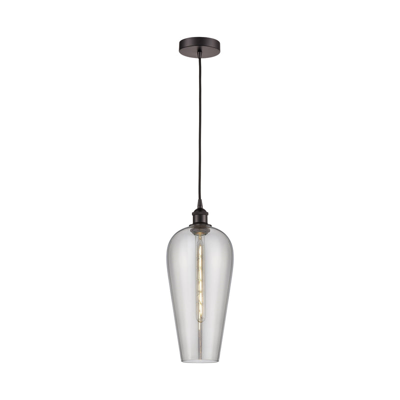 Innovations Chelsea 8in 1-Light Mini Pendant | Industrial Oil Rubbed Bronze and Light Smoke Glass | Kitchen Island & Dining | Model 616-1P-OB-G456-8SM