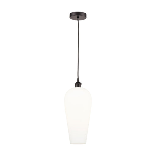 Innovations Chelsea 8in 1-Light Mini Pendant | Industrial Oil Rubbed Bronze Steel and White Glass | Kitchen Island & Dining | Model 616-1P-OB-G456-8WH