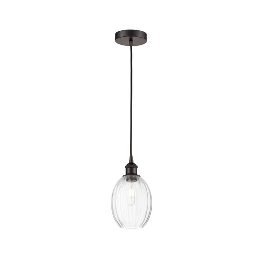 Innovations Preston Bulb 6.25in 1-Light Mini Pendant | Industrial Oil Rubbed Bronze Steel and Clear Glass | Kitchen Island & | Model 616-1P-OB-G459-6CL