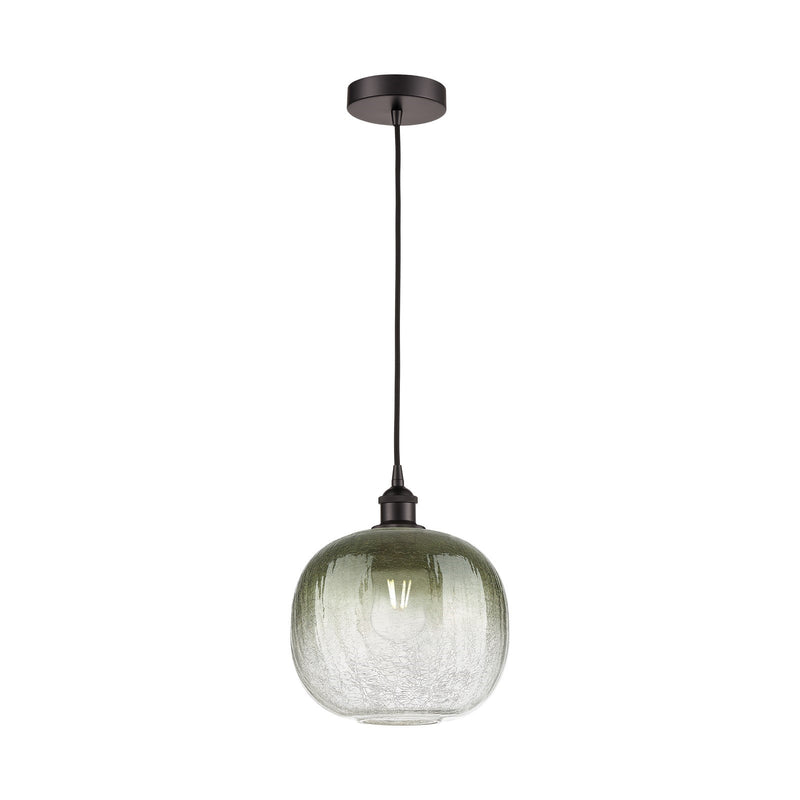 Innovations Brookhaven Sphere 11in 1-Light Mini Pendant | Industrial Oil Rubbed Bronze Steel and Slate Glass | Kitchen Island | Model 616-1P-OB-G481-10SL