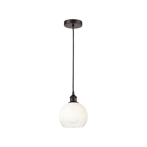 Innovations Brookhaven Globe 8in 1-Light Mini Pendant | Industrial Oil Rubbed Bronze Steel and Opal Glass | Kitchen Island & | Model 616-1P-OB-G483-8OP