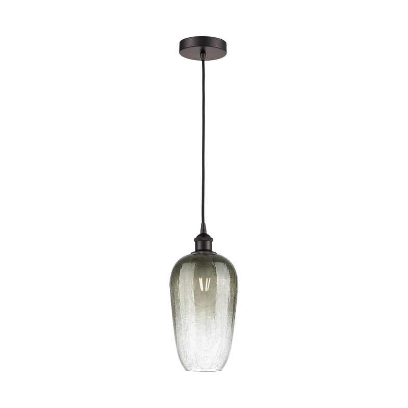 Innovations Brookhaven Flute 7in 1-Light Mini Pendant | Industrial Oil Rubbed Bronze Steel and Slate Glass | Kitchen Island & | Model 616-1P-OB-G484-7SL