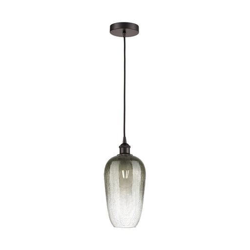 Innovations Brookhaven Flute 7in 1-Light Mini Pendant | Industrial Oil Rubbed Bronze Steel and Slate Glass | Kitchen Island & | Model 616-1P-OB-G484-7SL