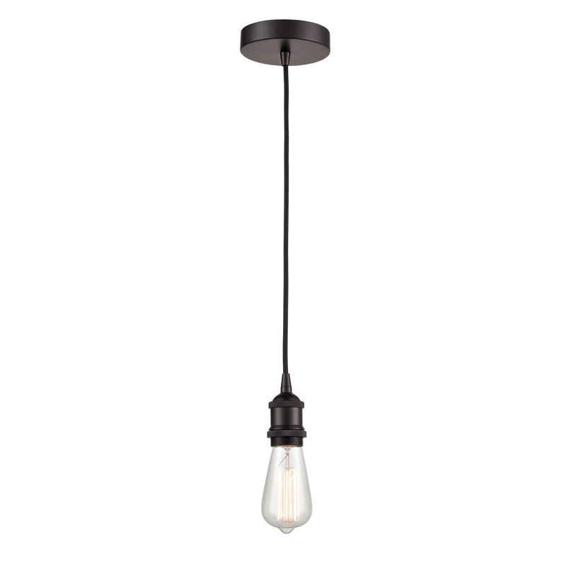 Innovations Edison 1-Light Mini Pendant | Industrial Oil Rubbed Bronze Steel and Bare Bulb | Kitchen Island & Dining Room | 4.75 x | Model 616-1P-OB-LED