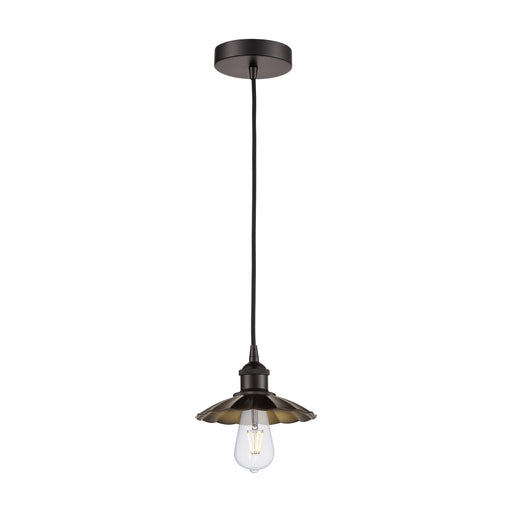 Innovations Scallop 8in 1-Light Mini Pendant | Industrial Oil Rubbed Bronze Steel and Cast Brass Metal | Kitchen Island & Dining | Model 616-1P-OB-M17-OB