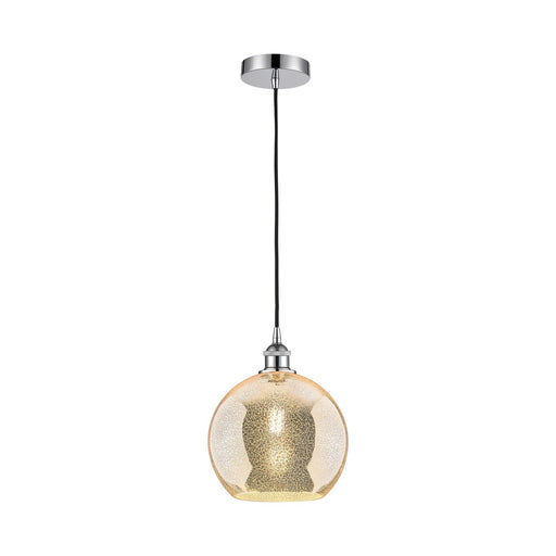 Innovations Athens 10in 1-Light Mini Pendant | Industrial Polished Chrome Steel and Mercury Glass | Kitchen Island & Dining Room | Model 616-1P-PC-G128-10