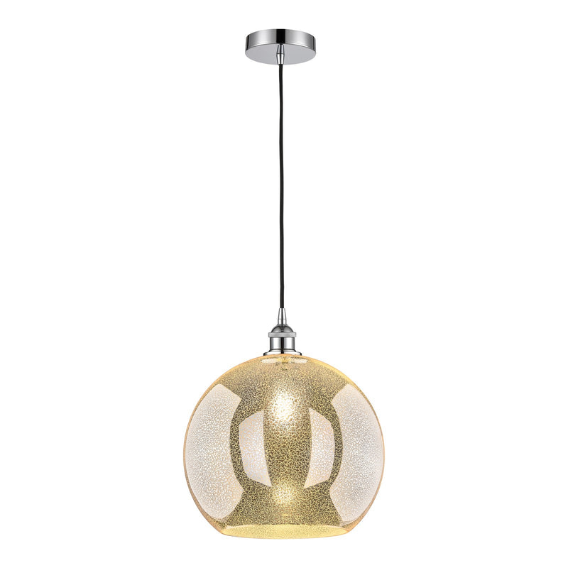 Innovations Athens 14in 1-Light Pendant | Industrial Polished Chrome and Mercury Glass | Kitchen Island & Dining Room | 13.75 x | Model 616-1P-PC-G128-14